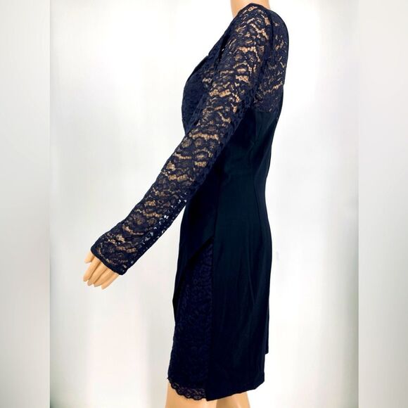Venus Elegant Black Lace Mini Dress Size 10 - Picture 4 of 11